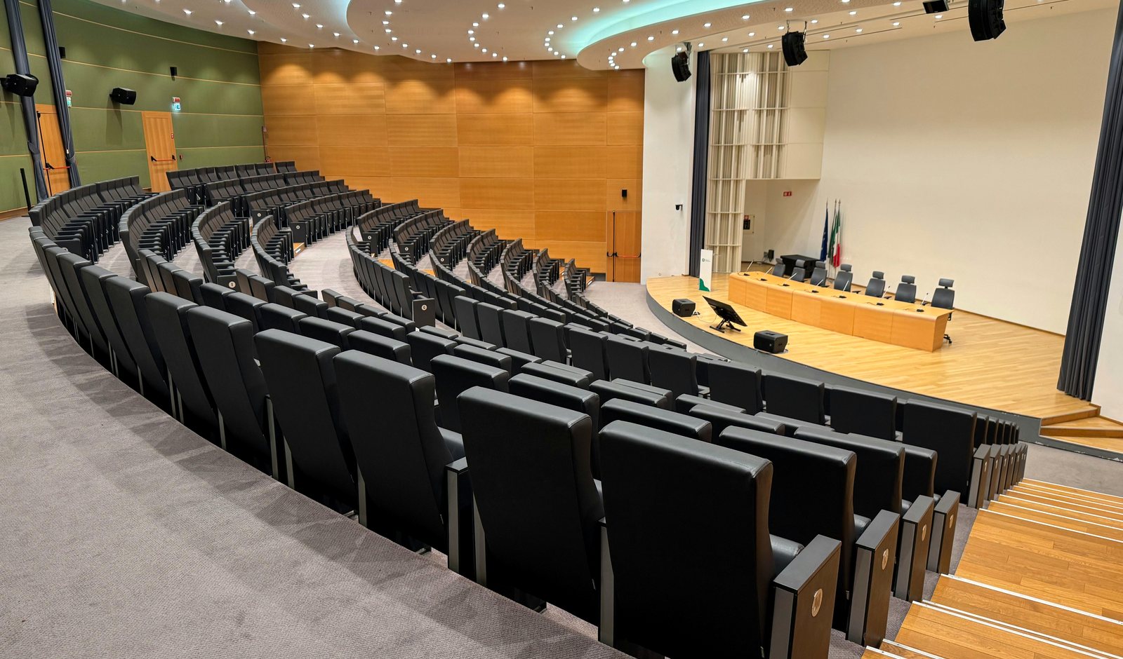Modern auditorium prepared for a professional gathering